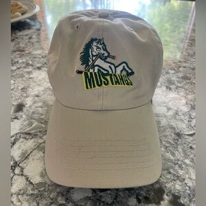 Baseball hat with horse and hockey stick